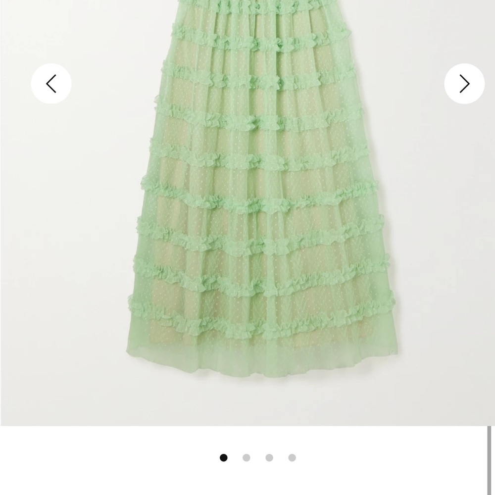 SALONI Sheer Mint Green Tiered Ruffle Dress - Picture 3 of 5